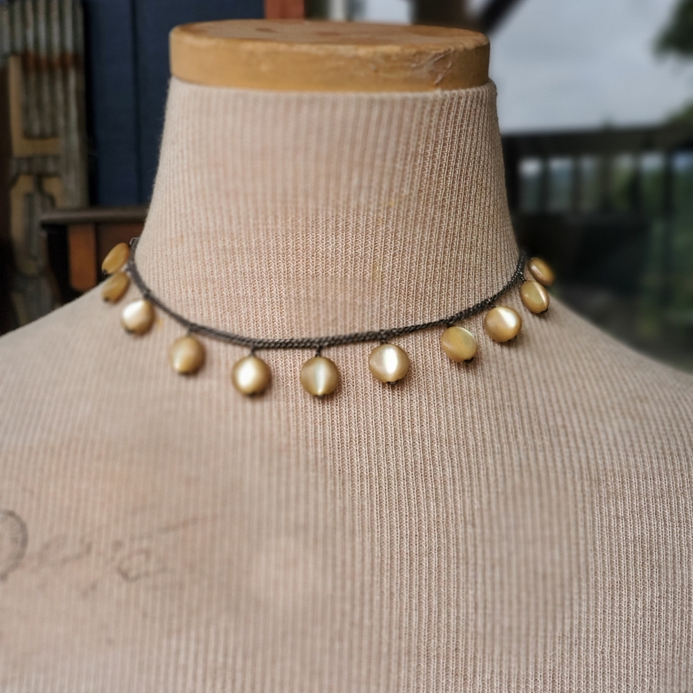 Mother Of Pearl Choker Necklace